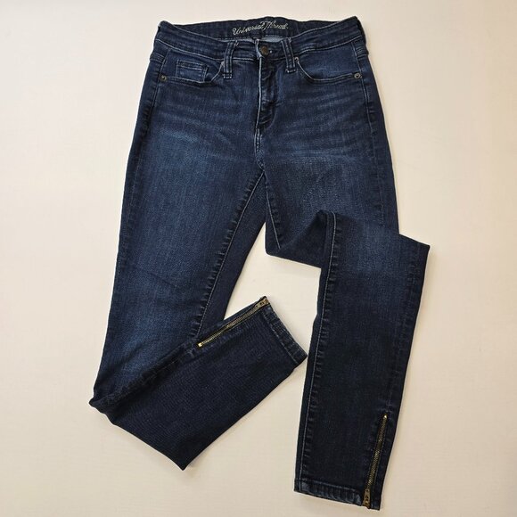 Universal Thread Denim - Universal Threads High Rise Skinny Dark Wash Size 4/27R - side zip legs